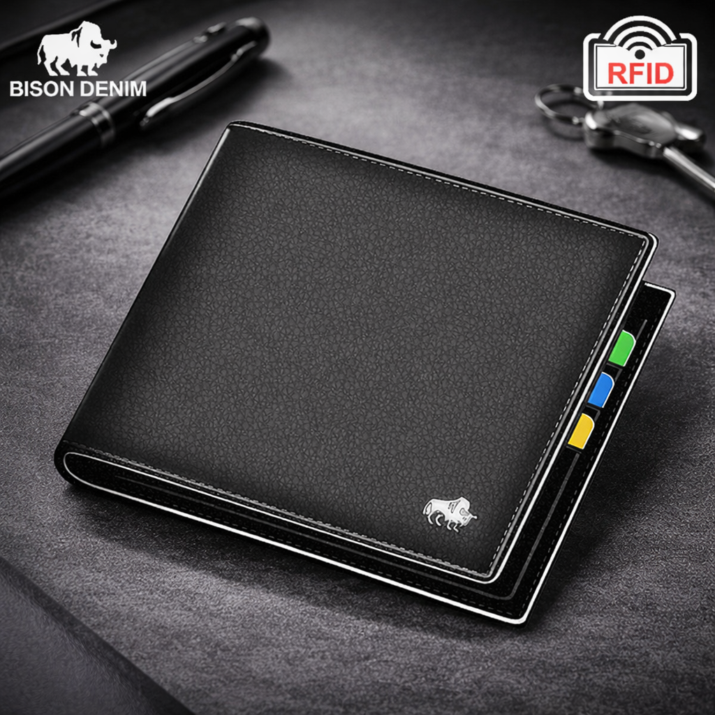 BisonVault™ RFID Slim Leather Wallet