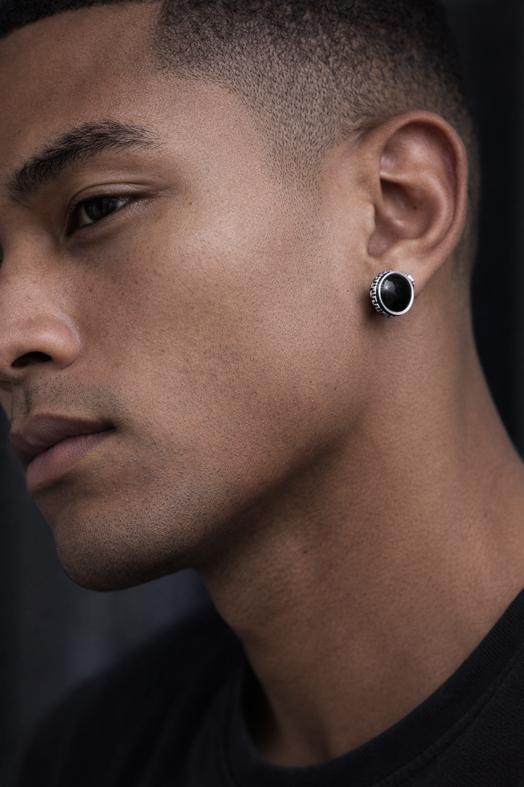 Aegis Onyx Stud Earrings