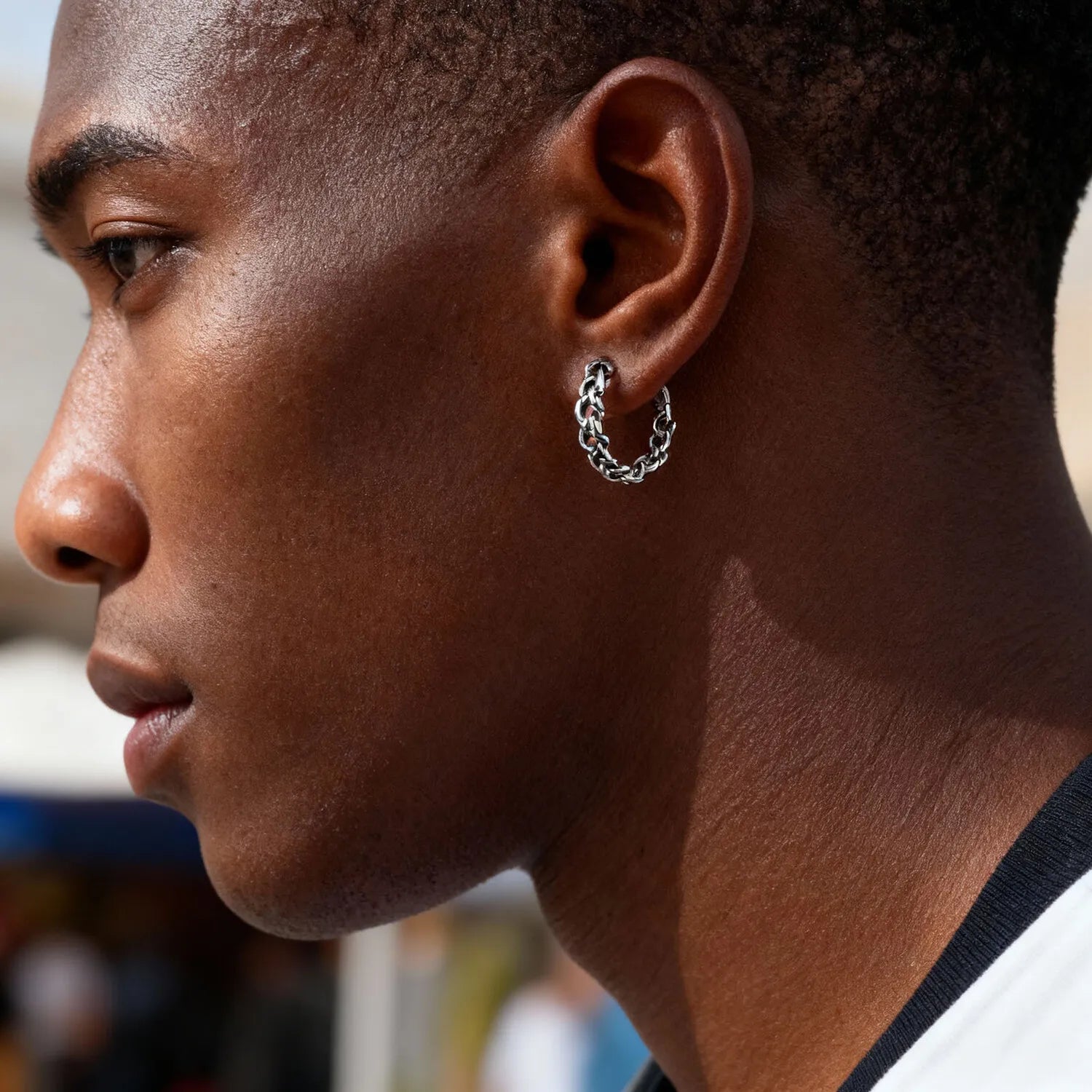 Iron Link™ Chain Hoop Earring