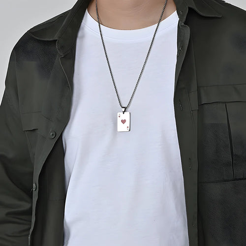 Ace Card Silver Necklace