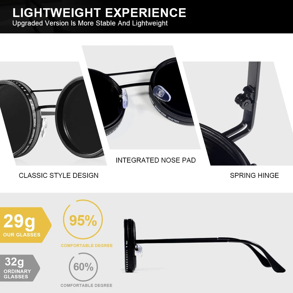 Noir Axis Round Sunglasses