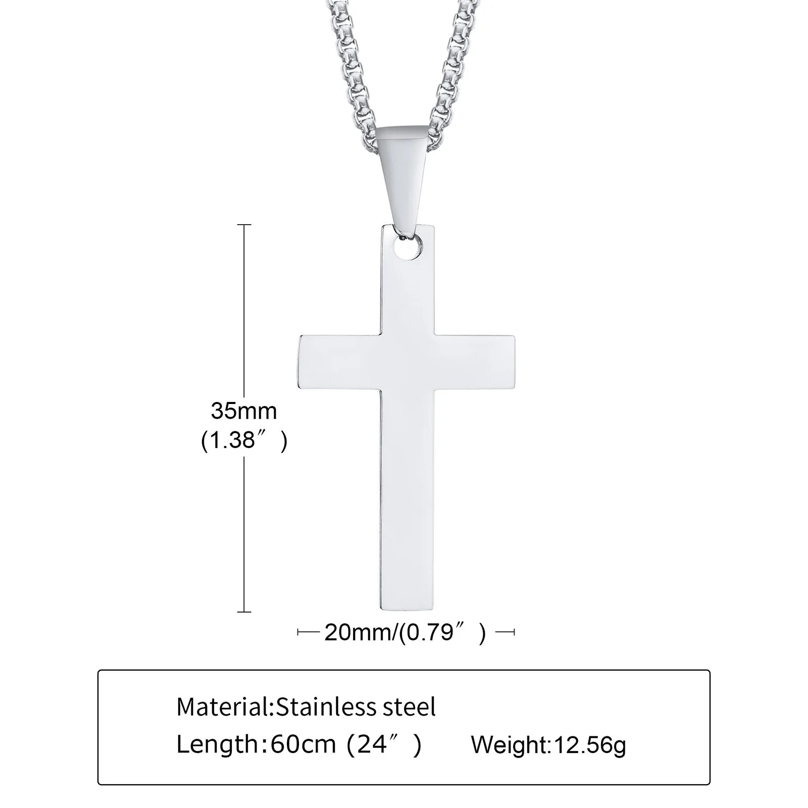 Classic Faith Cross Silver Necklace