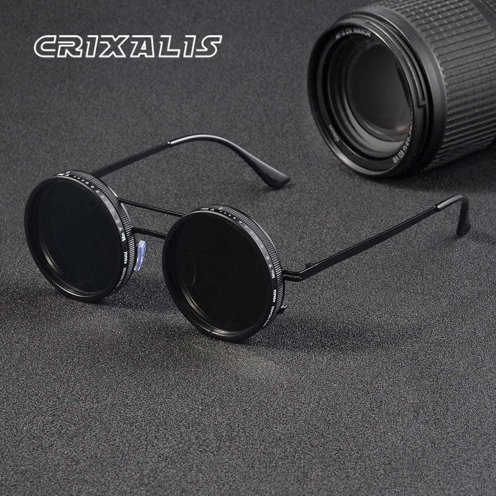 Noir Axis Round Sunglasses