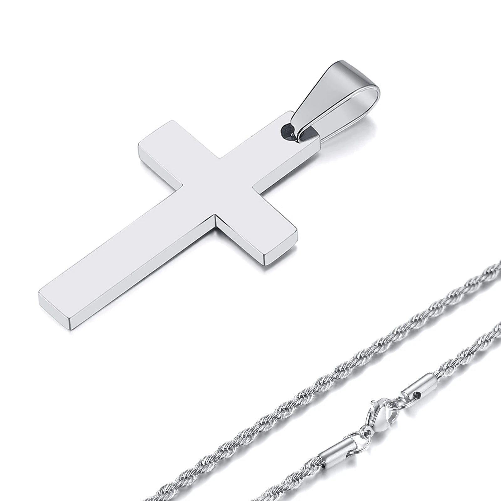 Classic Faith Cross Silver Necklace