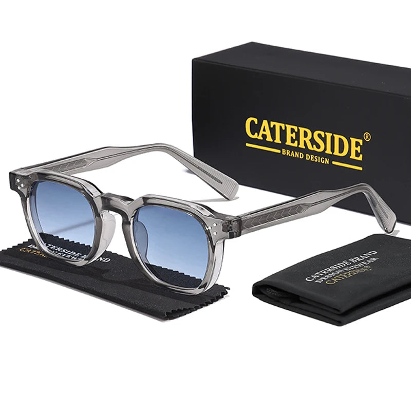 CaterSide™ Clear Frame Blue Lens Sunglasses