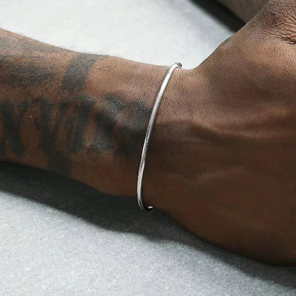 Titan Slim Silver Bracelet