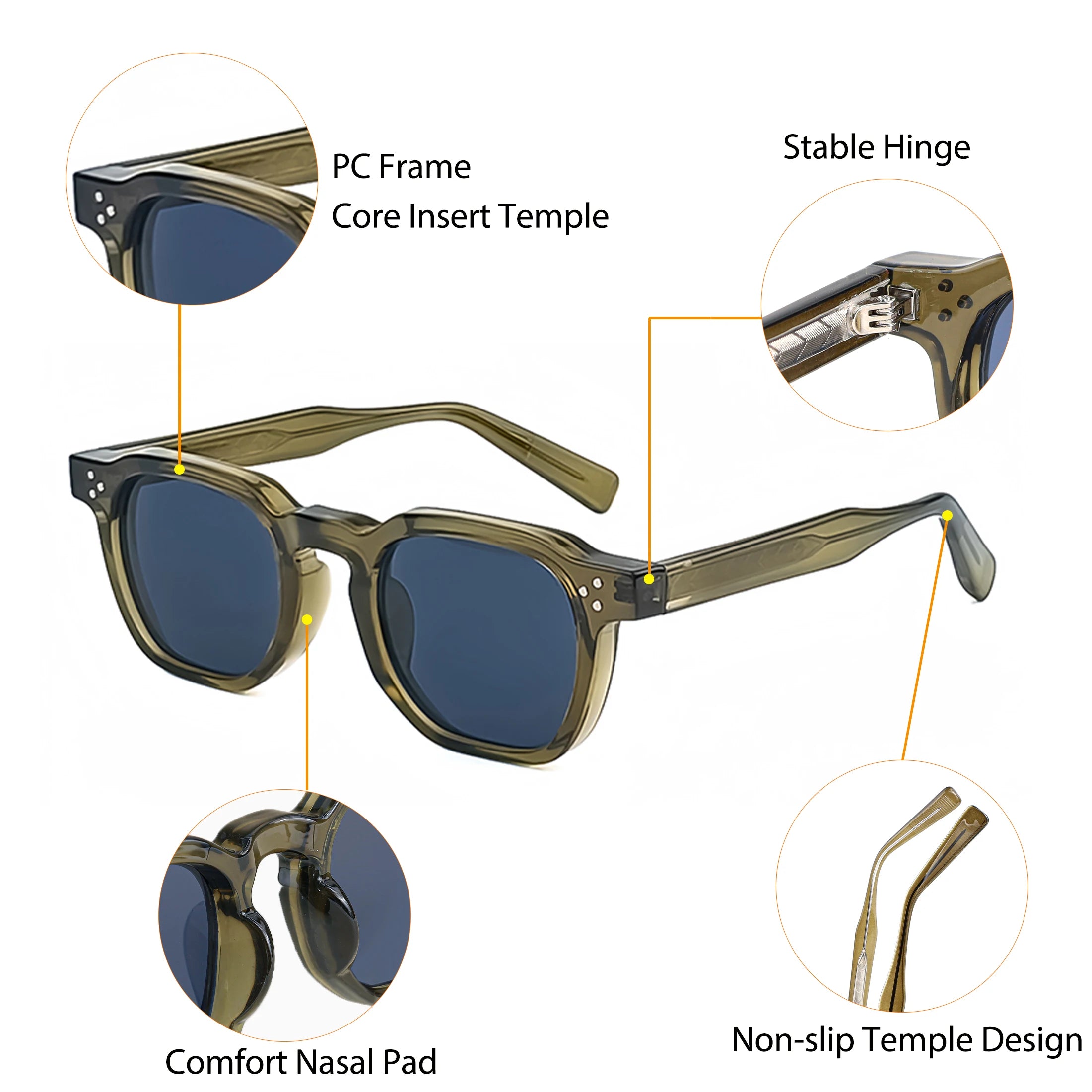 CaterSide™ Clear Frame Blue Lens Sunglasses