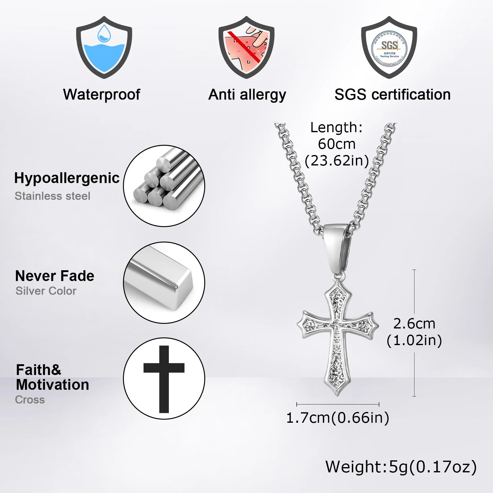Eternal Cross Silver Necklace