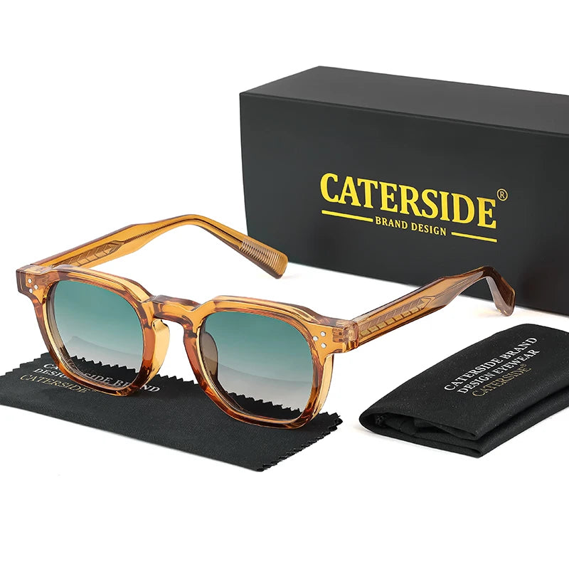 CaterSide™ Clear Frame Blue Lens Sunglasses