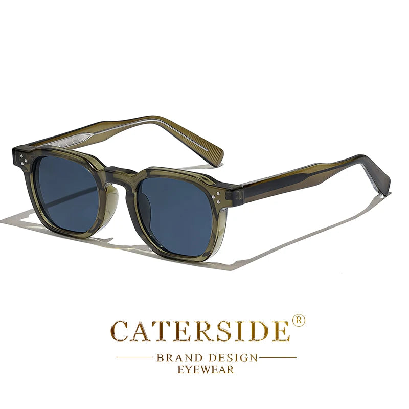 CaterSide™ Clear Frame Blue Lens Sunglasses