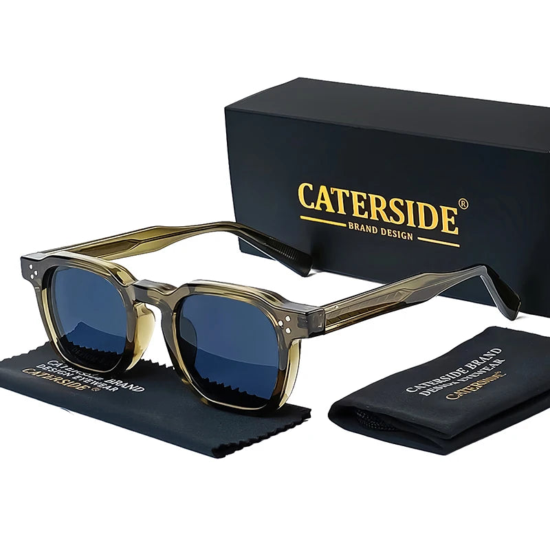 CaterSide™ Clear Frame Blue Lens Sunglasses