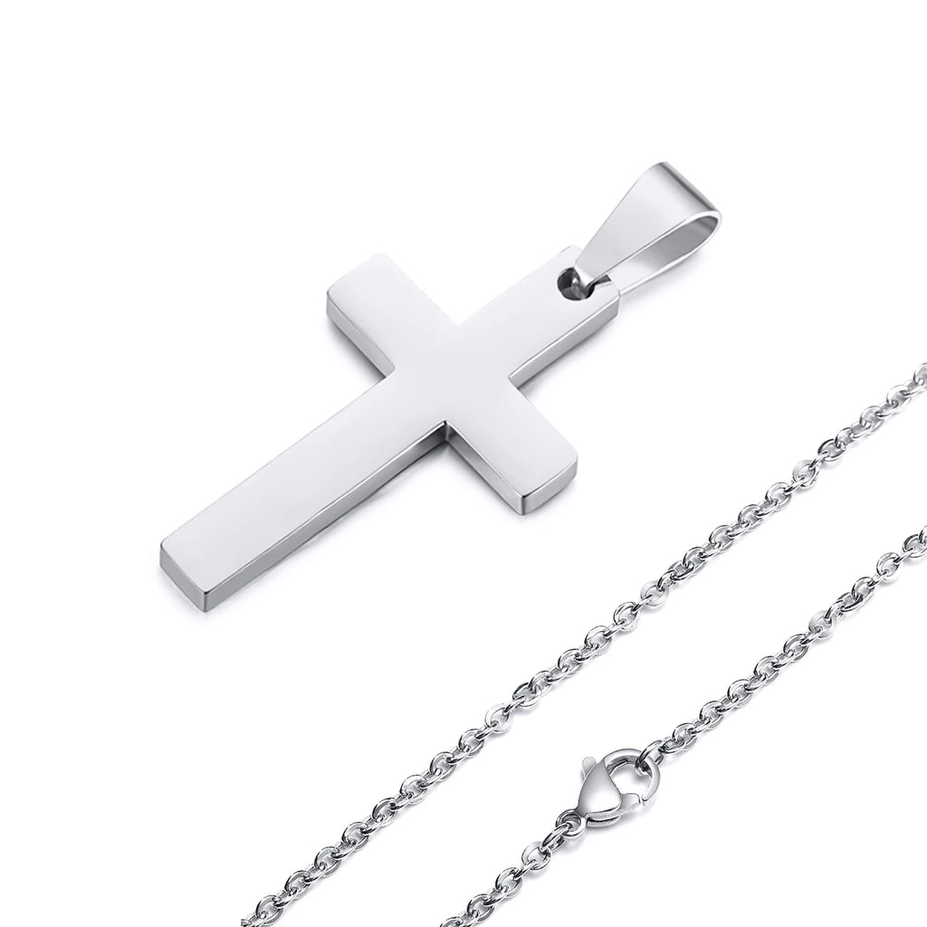 Classic Faith Cross Silver Necklace