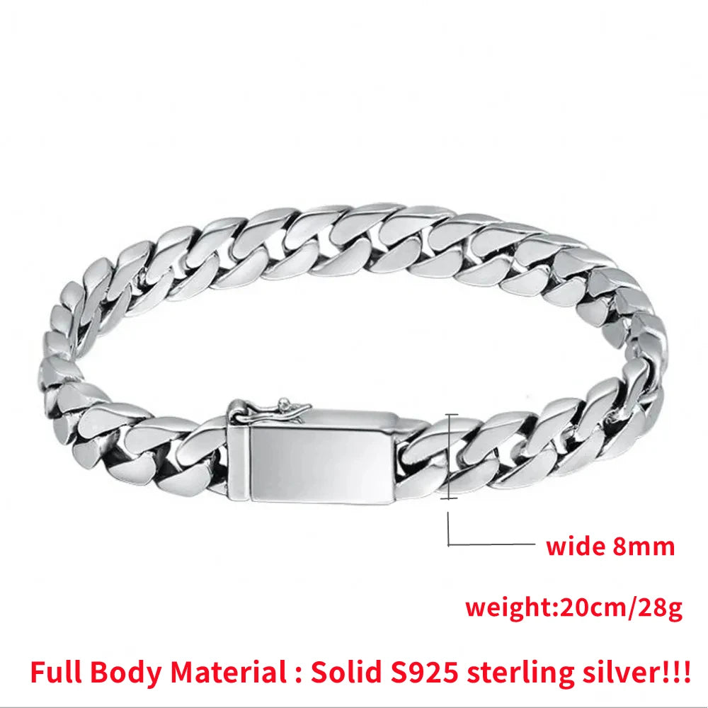 Sovereign Cuban Bracelet – 925 Sterling Silver