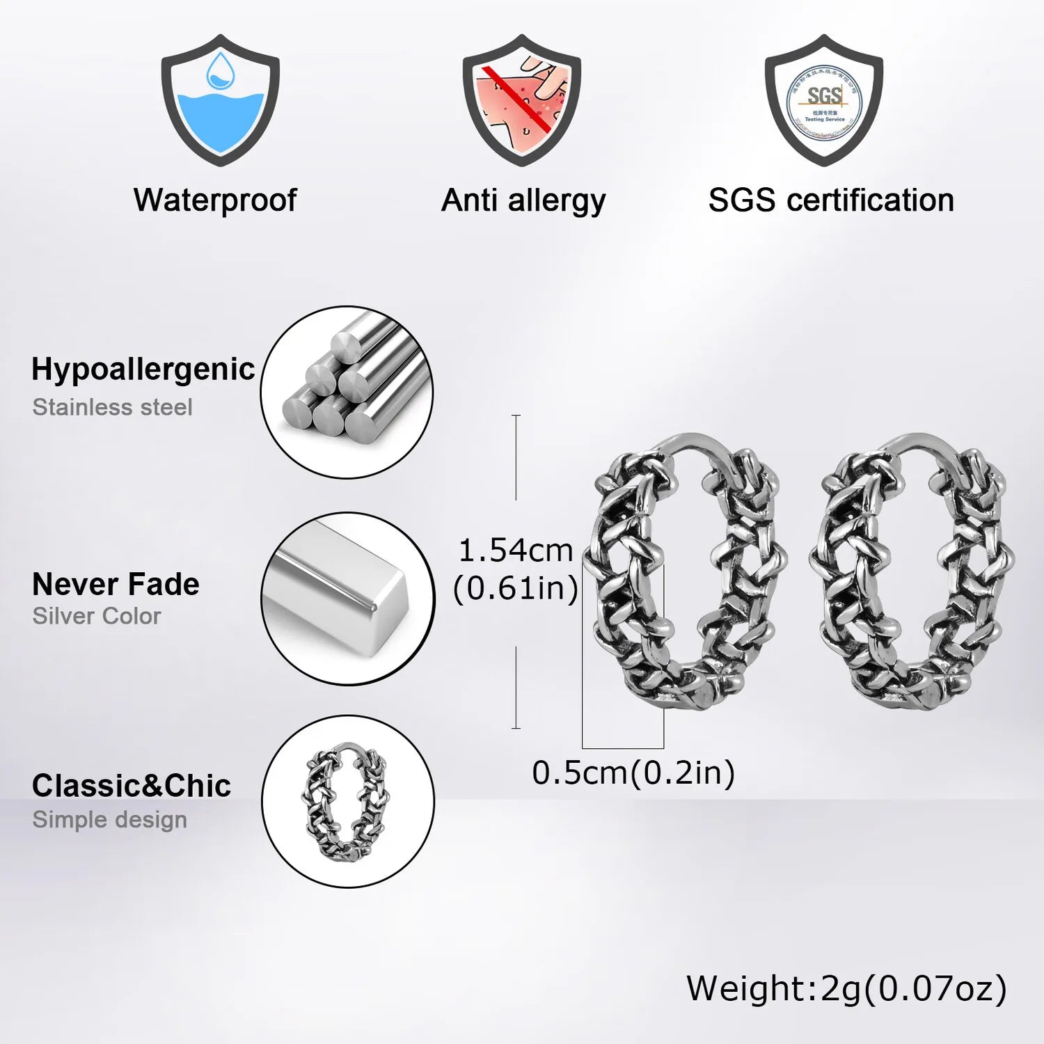 Iron Link™ Chain Hoop Earring