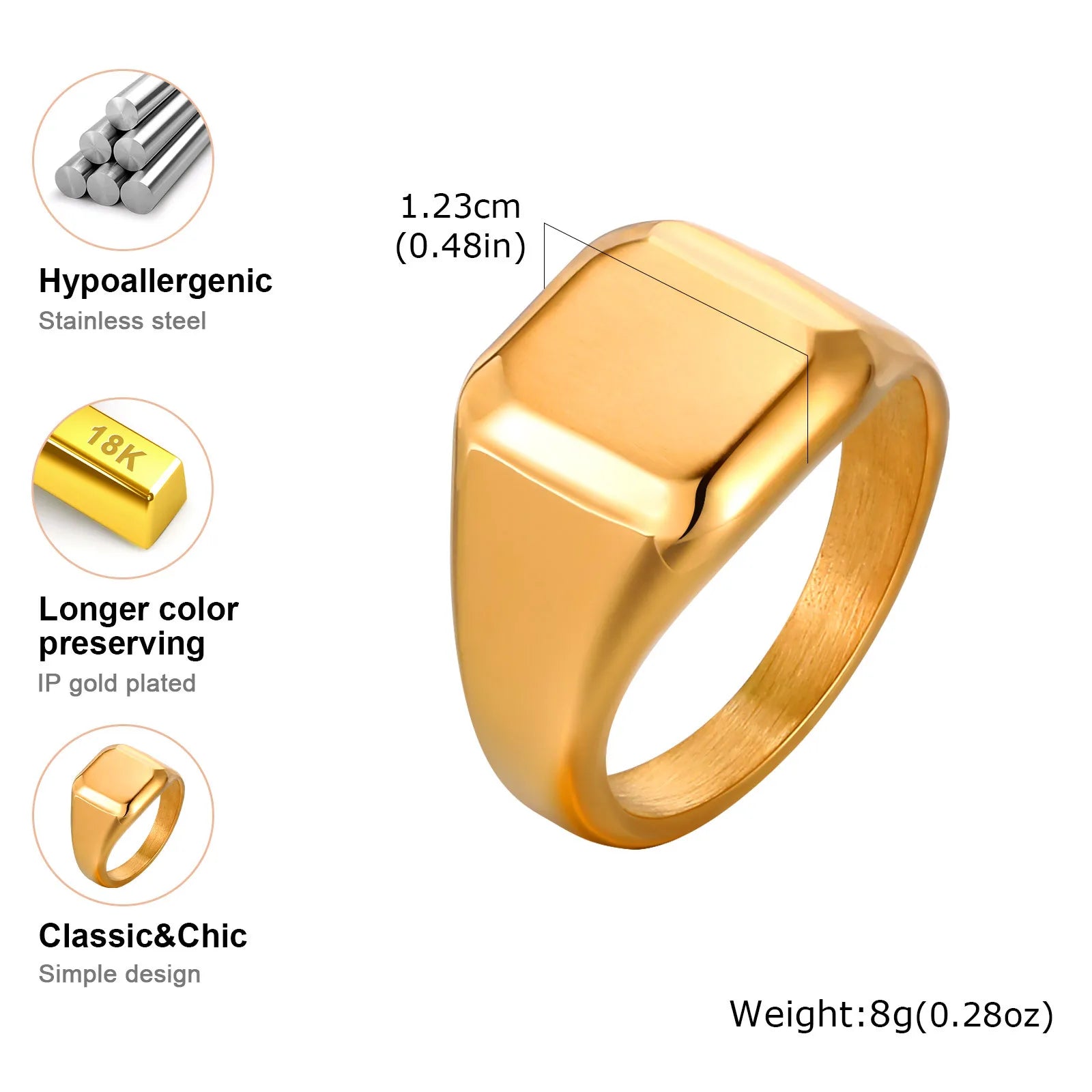 Imperial Signet Ring – Gold Finish
