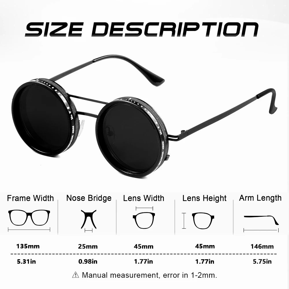 Noir Axis Round Sunglasses